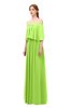 ColsBM Clair Sharp Green Bridesmaid Dresses Glamorous Zipper Ruching Floor Length Off The Shoulder Short Sleeve