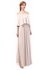 ColsBM Clair Silver Peony Bridesmaid Dresses Glamorous Zipper Ruching Floor Length Off The Shoulder Short Sleeve