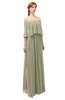 ColsBM Clair Sponge Bridesmaid Dresses Glamorous Zipper Ruching Floor Length Off The Shoulder Short Sleeve