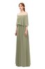 ColsBM Clair Sponge Bridesmaid Dresses Glamorous Zipper Ruching Floor Length Off The Shoulder Short Sleeve
