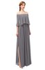 ColsBM Clair Storm Front Bridesmaid Dresses Glamorous Zipper Ruching Floor Length Off The Shoulder Short Sleeve