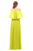 ColsBM Clair Sulphur Spring Bridesmaid Dresses Glamorous Zipper Ruching Floor Length Off The Shoulder Short Sleeve