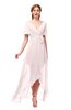 ColsBM Taegan Angel Wing Bridesmaid Dresses Hi-Lo Ribbon Short Sleeve V-neck Modern A-line