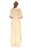ColsBM Taegan Apricot Gelato Bridesmaid Dresses Hi-Lo Ribbon Short Sleeve V-neck Modern A-line