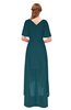 ColsBM Taegan Blue Green Bridesmaid Dresses Hi-Lo Ribbon Short Sleeve V-neck Modern A-line