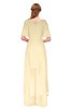 ColsBM Taegan Cornhusk Bridesmaid Dresses Hi-Lo Ribbon Short Sleeve V-neck Modern A-line