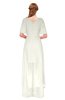ColsBM Taegan Cream Bridesmaid Dresses Hi-Lo Ribbon Short Sleeve V-neck Modern A-line