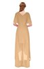 ColsBM Taegan Desert Mist Bridesmaid Dresses Hi-Lo Ribbon Short Sleeve V-neck Modern A-line
