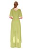 ColsBM Taegan Linden Green Bridesmaid Dresses Hi-Lo Ribbon Short Sleeve V-neck Modern A-line