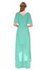 ColsBM Taegan Mint Green Bridesmaid Dresses Hi-Lo Ribbon Short Sleeve V-neck Modern A-line