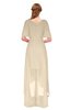 ColsBM Taegan Novelle Peach Bridesmaid Dresses Hi-Lo Ribbon Short Sleeve V-neck Modern A-line
