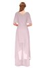 ColsBM Taegan Pale Lilac Bridesmaid Dresses Hi-Lo Ribbon Short Sleeve V-neck Modern A-line