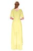 ColsBM Taegan Pastel Yellow Bridesmaid Dresses Hi-Lo Ribbon Short Sleeve V-neck Modern A-line
