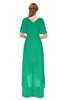 ColsBM Taegan Sea Green Bridesmaid Dresses Hi-Lo Ribbon Short Sleeve V-neck Modern A-line