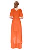 ColsBM Taegan Tangerine Bridesmaid Dresses Hi-Lo Ribbon Short Sleeve V-neck Modern A-line