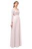 ColsBM Cyan Angel Wing Bridesmaid Dresses Sexy A-line Long Sleeve V-neck Backless Floor Length