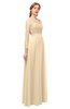 ColsBM Cyan Apricot Gelato Bridesmaid Dresses Sexy A-line Long Sleeve V-neck Backless Floor Length