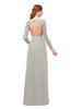 ColsBM Cyan Ashes Of Roses Bridesmaid Dresses Sexy A-line Long Sleeve V-neck Backless Floor Length