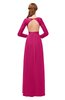 ColsBM Cyan Beetroot Purple Bridesmaid Dresses Sexy A-line Long Sleeve V-neck Backless Floor Length