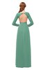 ColsBM Cyan Beryl Green Bridesmaid Dresses Sexy A-line Long Sleeve V-neck Backless Floor Length
