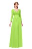 ColsBM Cyan Bright Green Bridesmaid Dresses Sexy A-line Long Sleeve V-neck Backless Floor Length