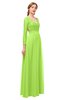 ColsBM Cyan Bright Green Bridesmaid Dresses Sexy A-line Long Sleeve V-neck Backless Floor Length