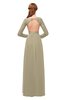 ColsBM Cyan Candied Ginger Bridesmaid Dresses Sexy A-line Long Sleeve V-neck Backless Floor Length