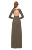 ColsBM Cyan Carafe Brown Bridesmaid Dresses Sexy A-line Long Sleeve V-neck Backless Floor Length