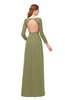 ColsBM Cyan Cedar Bridesmaid Dresses Sexy A-line Long Sleeve V-neck Backless Floor Length