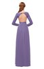 ColsBM Cyan Chalk Violet Bridesmaid Dresses Sexy A-line Long Sleeve V-neck Backless Floor Length