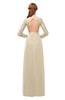 ColsBM Cyan Champagne Bridesmaid Dresses Sexy A-line Long Sleeve V-neck Backless Floor Length