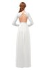 ColsBM Cyan Cloud White Bridesmaid Dresses Sexy A-line Long Sleeve V-neck Backless Floor Length