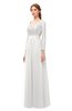 ColsBM Cyan Cloud White Bridesmaid Dresses Sexy A-line Long Sleeve V-neck Backless Floor Length