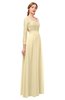 ColsBM Cyan Cornhusk Bridesmaid Dresses Sexy A-line Long Sleeve V-neck Backless Floor Length