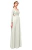 ColsBM Cyan Cream Bridesmaid Dresses Sexy A-line Long Sleeve V-neck Backless Floor Length