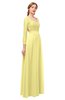 ColsBM Cyan Daffodil Bridesmaid Dresses Sexy A-line Long Sleeve V-neck Backless Floor Length