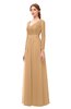 ColsBM Cyan Desert Mist Bridesmaid Dresses Sexy A-line Long Sleeve V-neck Backless Floor Length