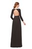 ColsBM Cyan Fudge Brown Bridesmaid Dresses Sexy A-line Long Sleeve V-neck Backless Floor Length