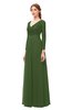 ColsBM Cyan Garden Green Bridesmaid Dresses Sexy A-line Long Sleeve V-neck Backless Floor Length