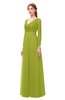 ColsBM Cyan Green Oasis Bridesmaid Dresses Sexy A-line Long Sleeve V-neck Backless Floor Length