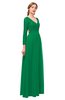 ColsBM Cyan Green Bridesmaid Dresses Sexy A-line Long Sleeve V-neck Backless Floor Length