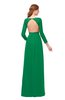 ColsBM Cyan Green Bridesmaid Dresses Sexy A-line Long Sleeve V-neck Backless Floor Length