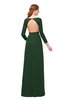 ColsBM Cyan Hunter Green Bridesmaid Dresses Sexy A-line Long Sleeve V-neck Backless Floor Length