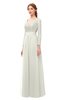 ColsBM Cyan Ivory Bridesmaid Dresses Sexy A-line Long Sleeve V-neck Backless Floor Length