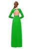 ColsBM Cyan Jasmine Green Bridesmaid Dresses Sexy A-line Long Sleeve V-neck Backless Floor Length