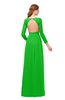 ColsBM Cyan Jasmine Green Bridesmaid Dresses Sexy A-line Long Sleeve V-neck Backless Floor Length
