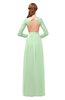 ColsBM Cyan Light Green Bridesmaid Dresses Sexy A-line Long Sleeve V-neck Backless Floor Length