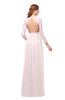 ColsBM Cyan Light Pink Bridesmaid Dresses Sexy A-line Long Sleeve V-neck Backless Floor Length