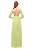 ColsBM Cyan Lime Sherbet Bridesmaid Dresses Sexy A-line Long Sleeve V-neck Backless Floor Length
