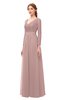 ColsBM Cyan Nectar Pink Bridesmaid Dresses Sexy A-line Long Sleeve V-neck Backless Floor Length